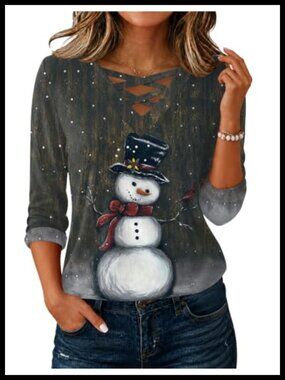 Long Sleeve Criss Cross V Neck Casual Blouse